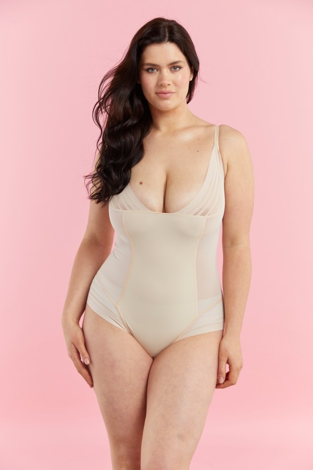 This bodysuit has a particularly plunging neckline – great if you still want to wear v-necklines