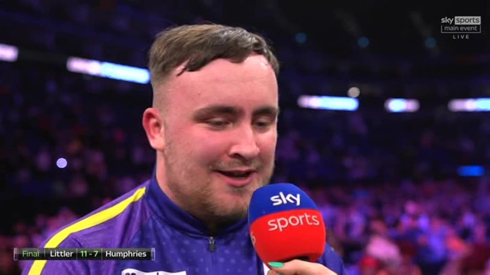 Luke Littler spoke to Sky Sports after winning the Premier League Darts final