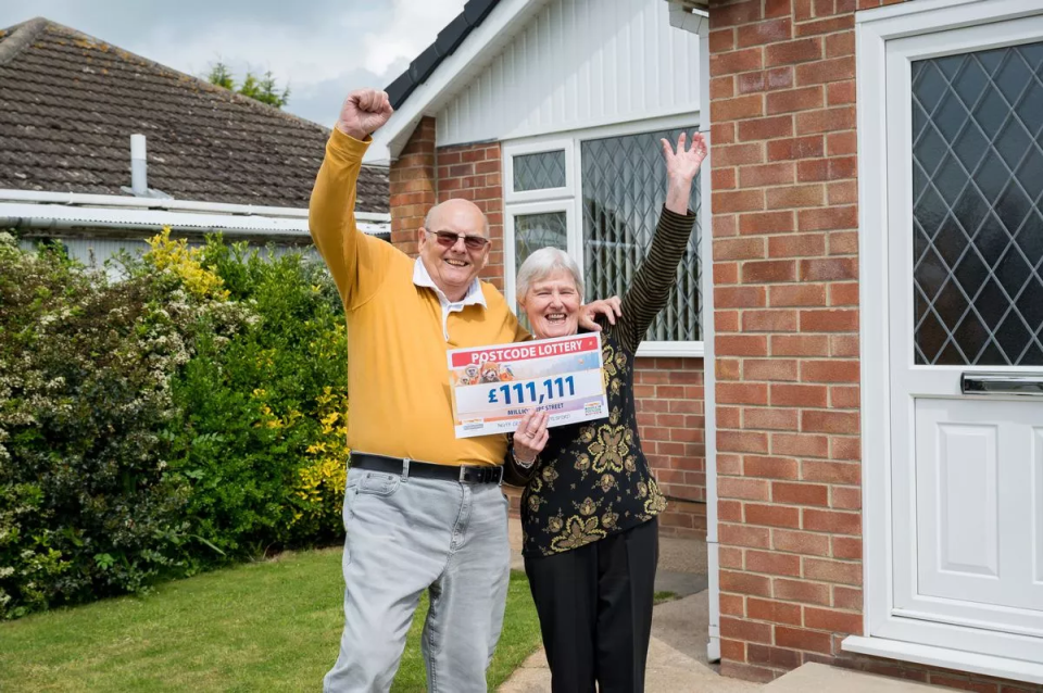 Geoffrey and Jenny are now £111,111 richer after winning the People's Postcode Lottery