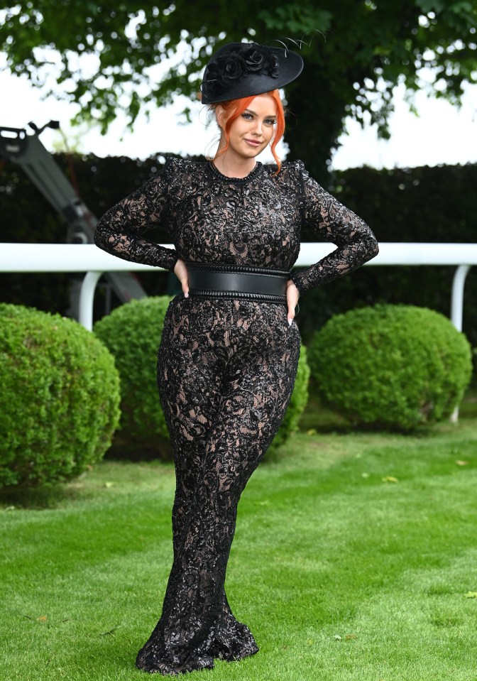 One guest opted for a bold lacy jumpsuit for her Epsom ensemble