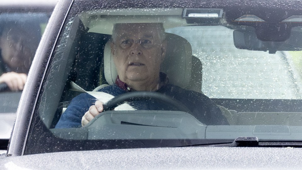 Prince Andrew was spotted driving around Windsor Castle