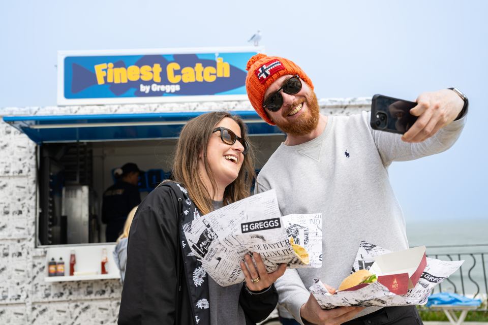 Greggs opened a pop up fish and chip van to unveil its new sandwiches to fans