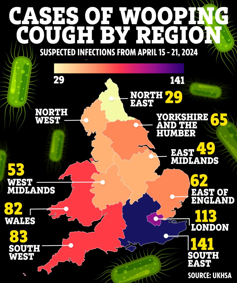 Where cases are highest based on suspected infections in April