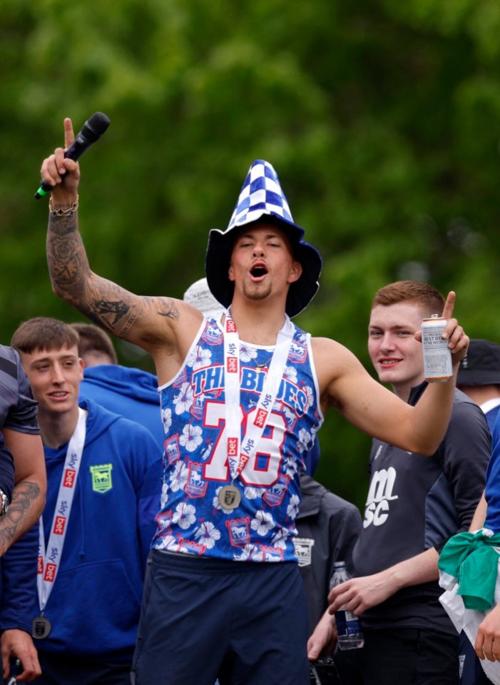 Ipswich celebrated their promotion with an open-top bus parade