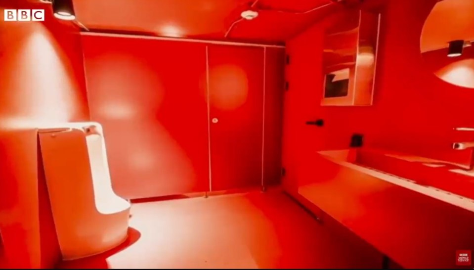 The 'Red Bathroom' was the scene of many of the video horrors