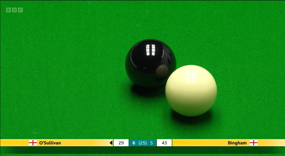 The black was positioned very close to the cue ball