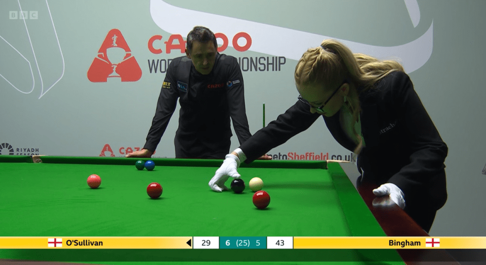 Ronnie O'Sullivan asked for the black ball to be re-spotted after it rocked forward