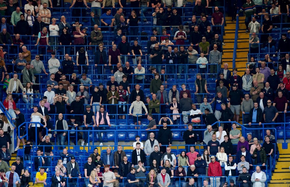 West Ham fans left Stamford Bridge just minutes into the second half against Chelsea