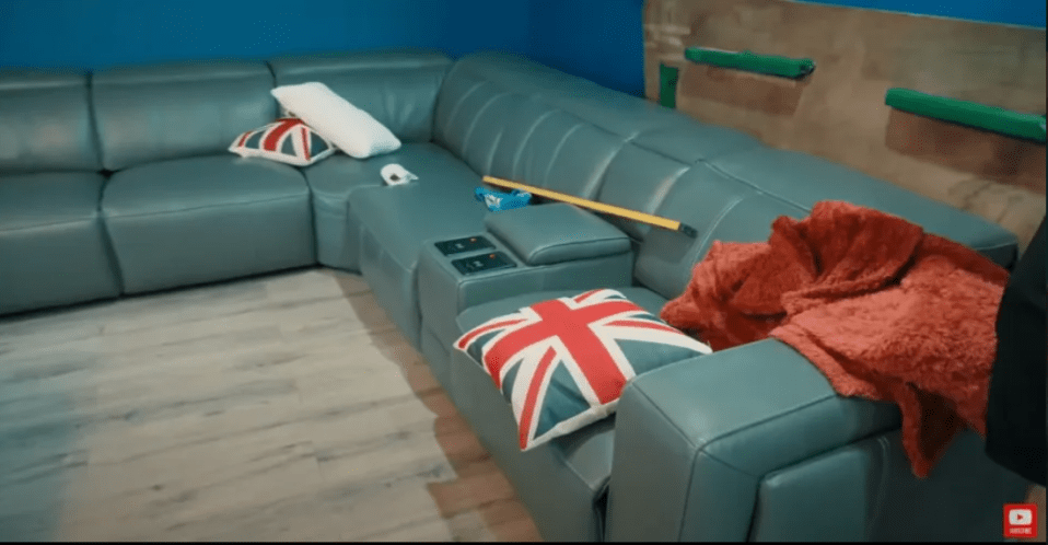 The Union Jack is well represented in his Rangers-themed bedroom