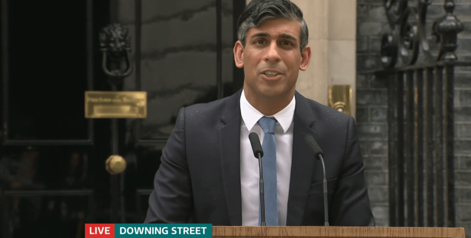 Rishi Sunak appeared live on air to deliver a statement