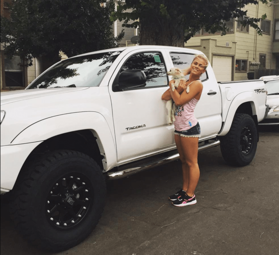 VanZant shows off her Toyota Tacoma truck that costs under £30k