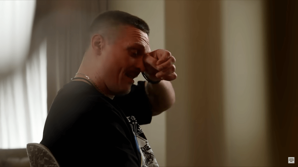 Oleksandr Usyk broke down in tears as he discussed his late father