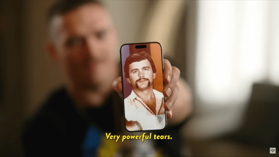 He showed a picture of his father to the camera