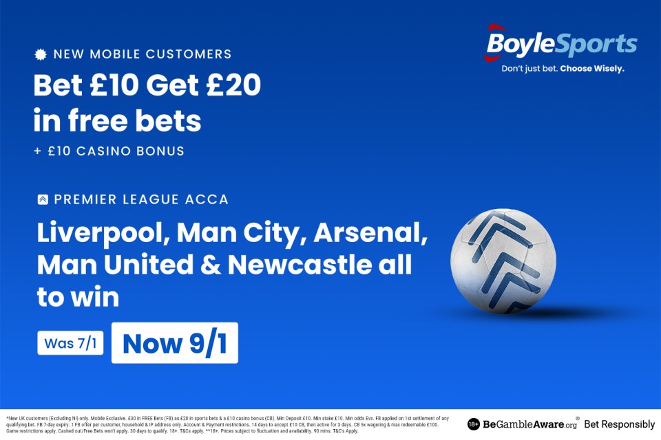 Get £20 free bets for Premier League final day, £10 casino bonus & acca boost