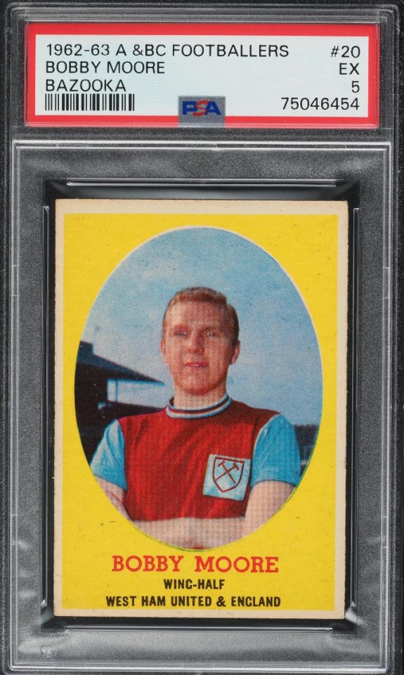 England legend Bobby Moore is a popular sticker among collectors