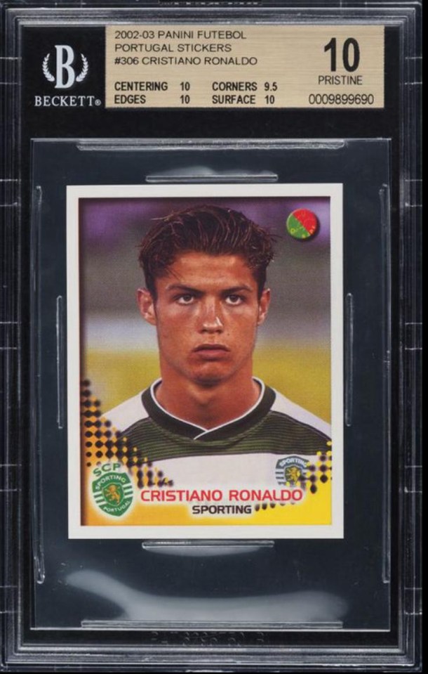 Ronaldo’s rookie sticker sold for over £14,000 in April this year