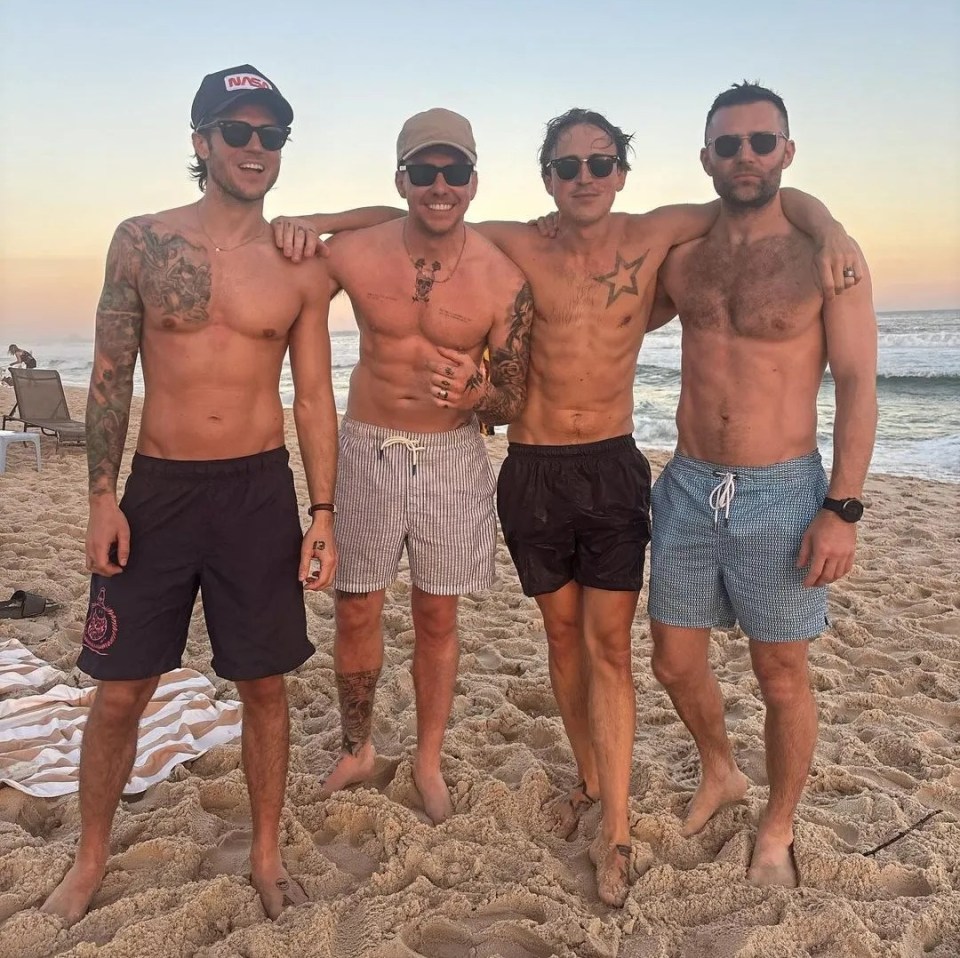 Dougie Poynter, Danny Jones, Tom Fletcher and Harry Judd shared this photo of themselves