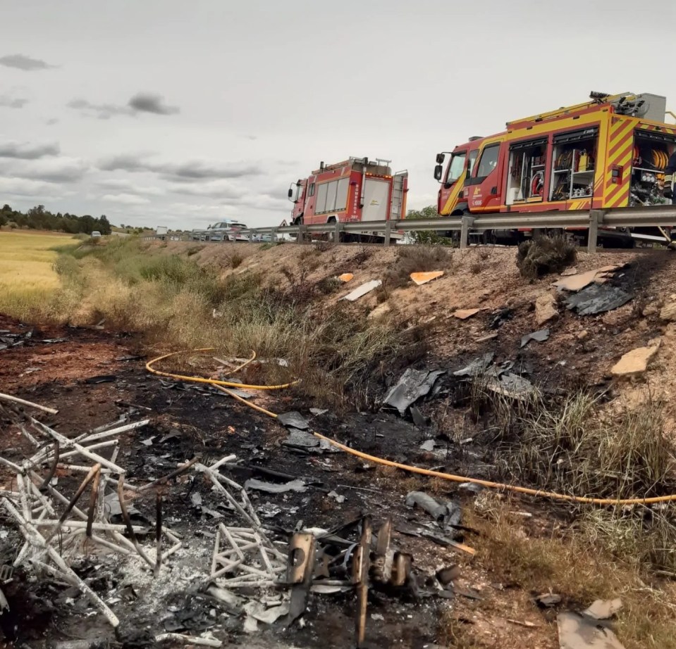 The horror aftermath of Olivier's plane crash as his aircraft was reduced to charred remains