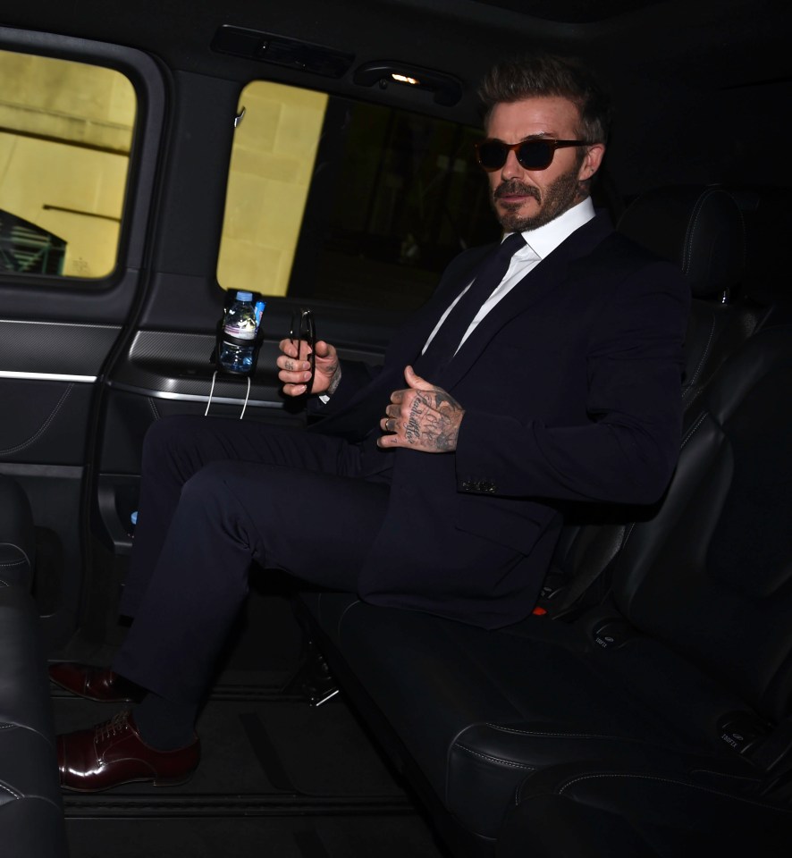 David Beckham cut a suave figure at the premiere of '99'