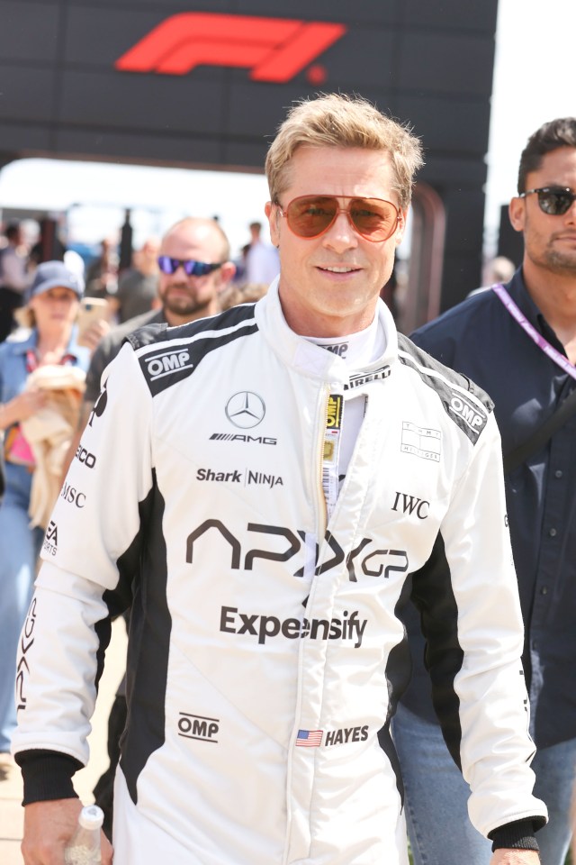 Pitt, seen at the British GP, will play fictional F1 driver Sonny Hayes