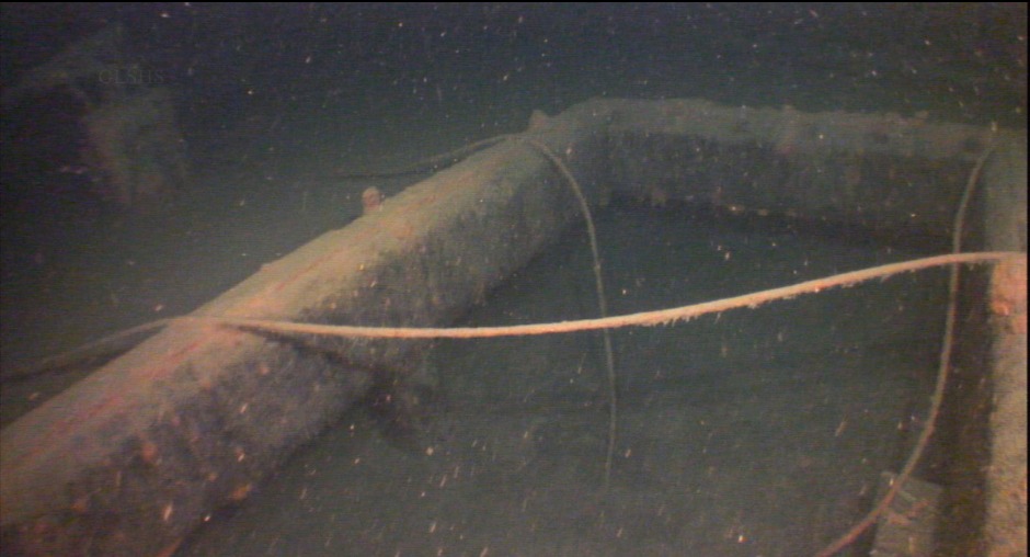 The eerie images show the remnants of the ship still intact