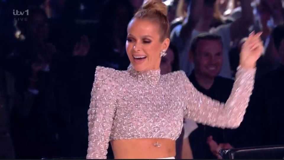 Amanda caught viewers' attention in a diamante outfit