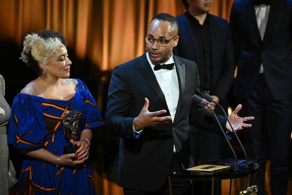 Andy Mundy-Castle accepts his Bafta