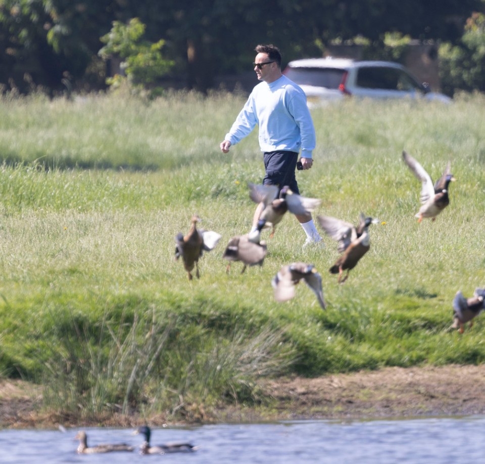 The star went for a stroll near his west London home