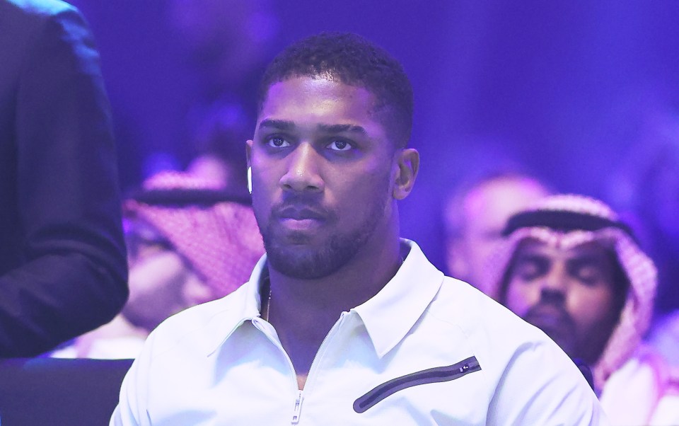 Anthony Joshua is ringside for the fight