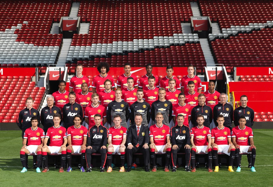 Back in 2014, Amos was pictured in a star-packed United squad shot on the left of the three keepers, next to David de Gea and Anders Lindegaard