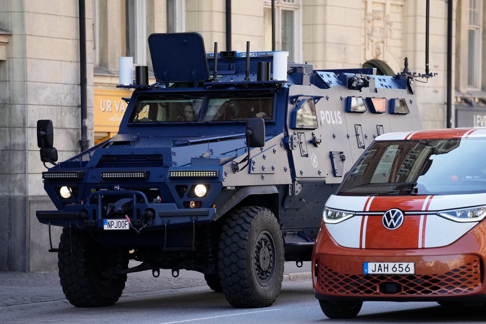 Armoured police trucks have been seen in Malmo in case an incident breaks out