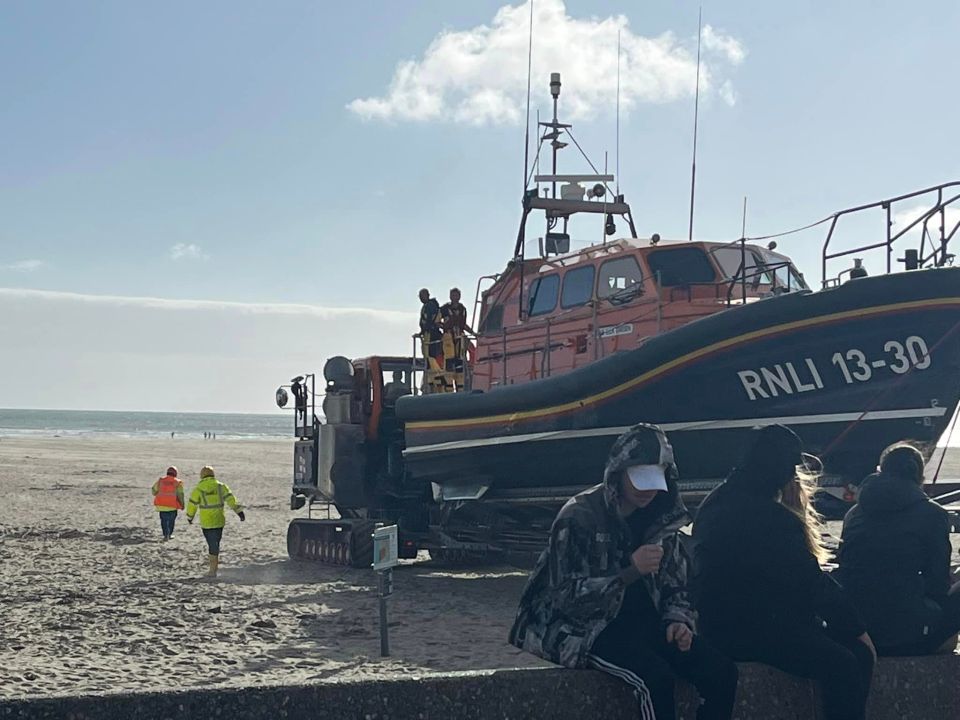 An RNLI lifeboat was also scrambled to the scene