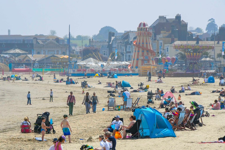 Seaside resorts like Weymouth were already busy yesterday