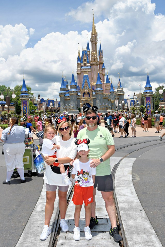 Kara McInally was desperate to go on a dream trip to Disney World, pictured with mum Laura, dad Kevin and sister Khloe