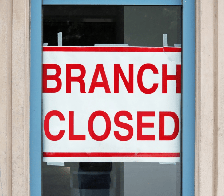 More than 6,000 branches have been closed over a period of nine years