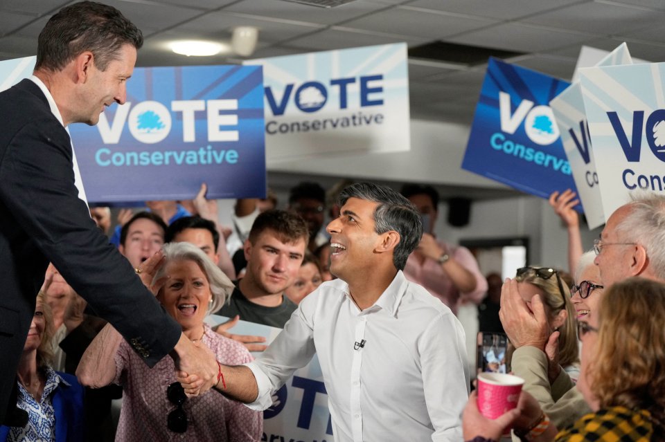 PM Rishi Sunak campaigning at a rugby club in Amersham, Buckinghamshire