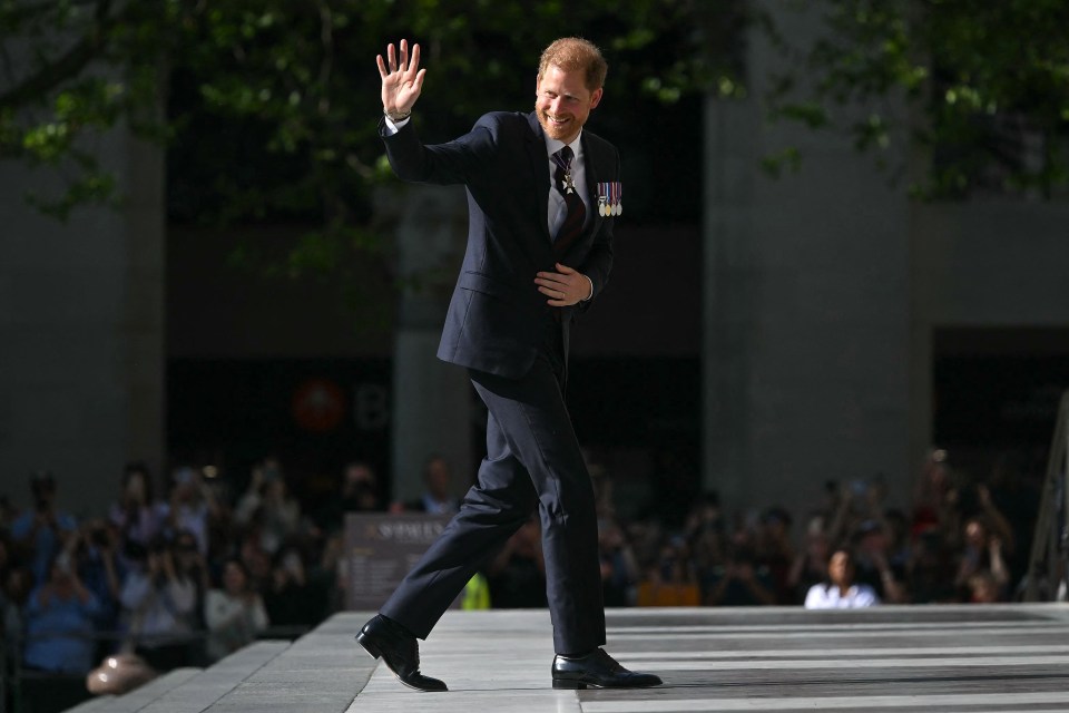 Harry wore his military medals to the service