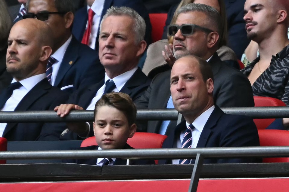 Prince William and Prince George watched from the Royal Box