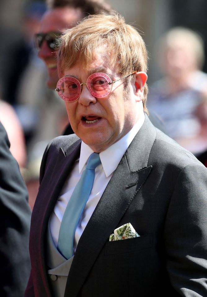 Elton John was among the A-lister guests at Harry and Meghan's wedding