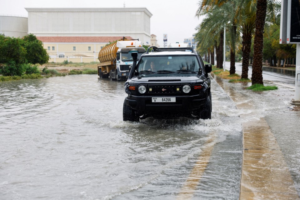 Trucks have been deployed to clear water off roads