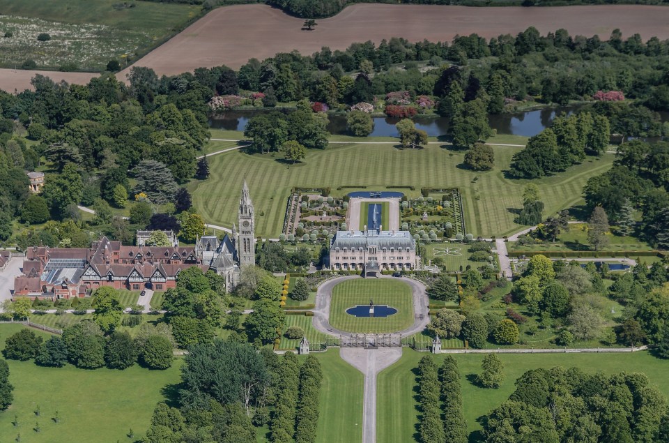 Eaton Hall has large stables and a chapel with a 183ft tower with 28 bells