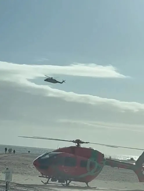 Two coastguard helicopters scrambled to Barmouth Beach