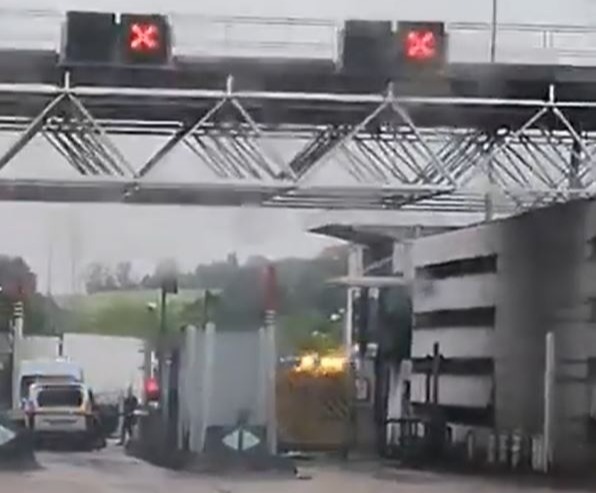 Video online appears to show emergency services gathered at the tollbooth today