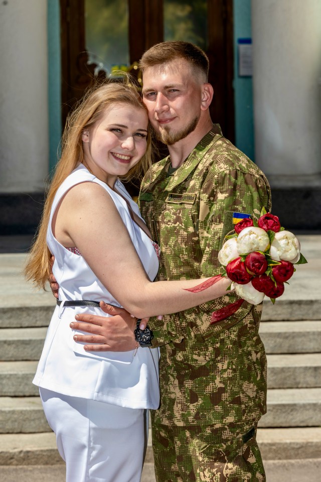 Yulia, 25 and Maxim, 27, were married in war-torn Kahrkiv before his deployment to the frontline