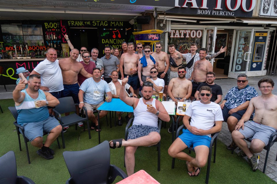 A stag party from Yorkshire hit the resort