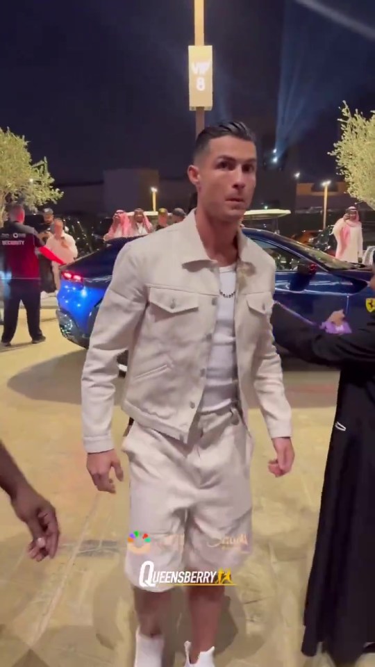 Ronaldo was decked out in a £3,000 Gucci outfit