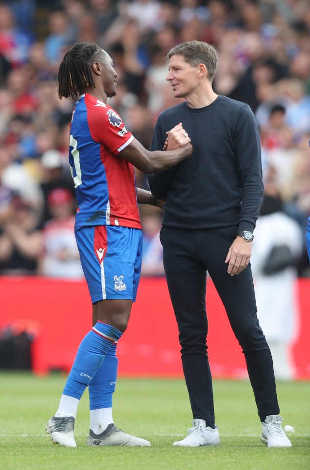 Oliver Glasner, seen with England call-up Eberechi Eze, landed the Crystal Palace job despite McKenna being approached for the job