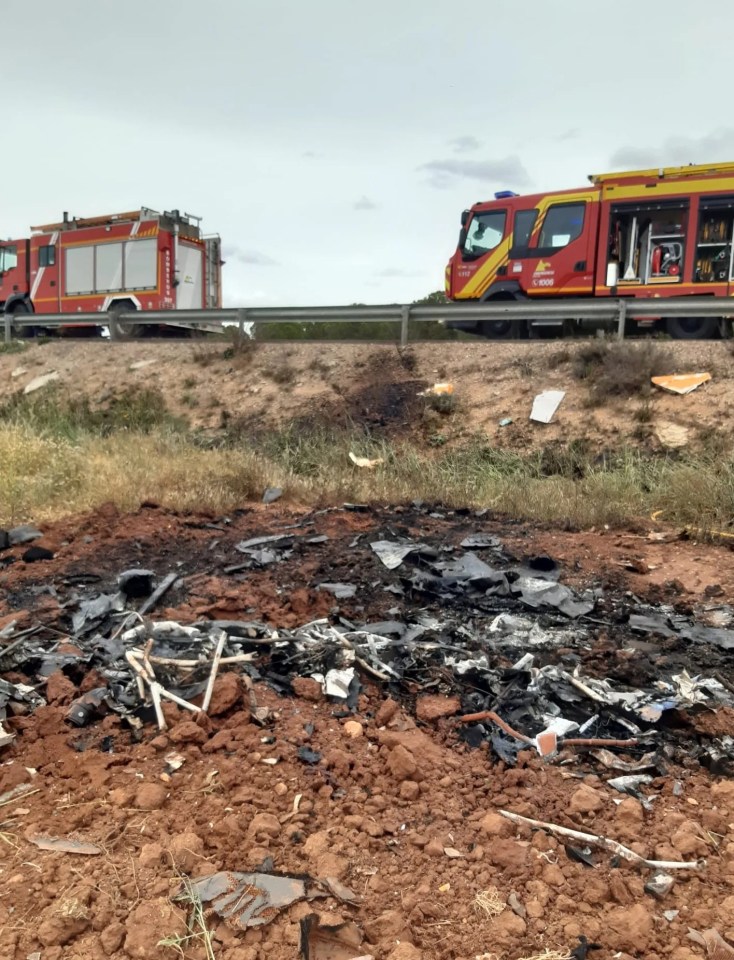 The light aircraft caught fire as it hit the ground