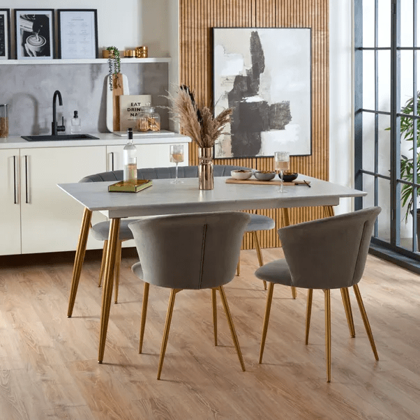 The Kendall marble-effect extending table from Dunelm is down from £229 to £114.50