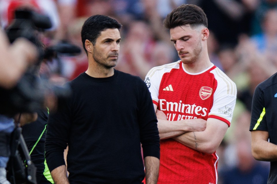 Fans spotted Declan Rice 'throwing a strop' after Arsenal missed out on the title